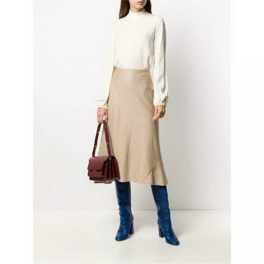 Theory Silk Mock Neck Blouse